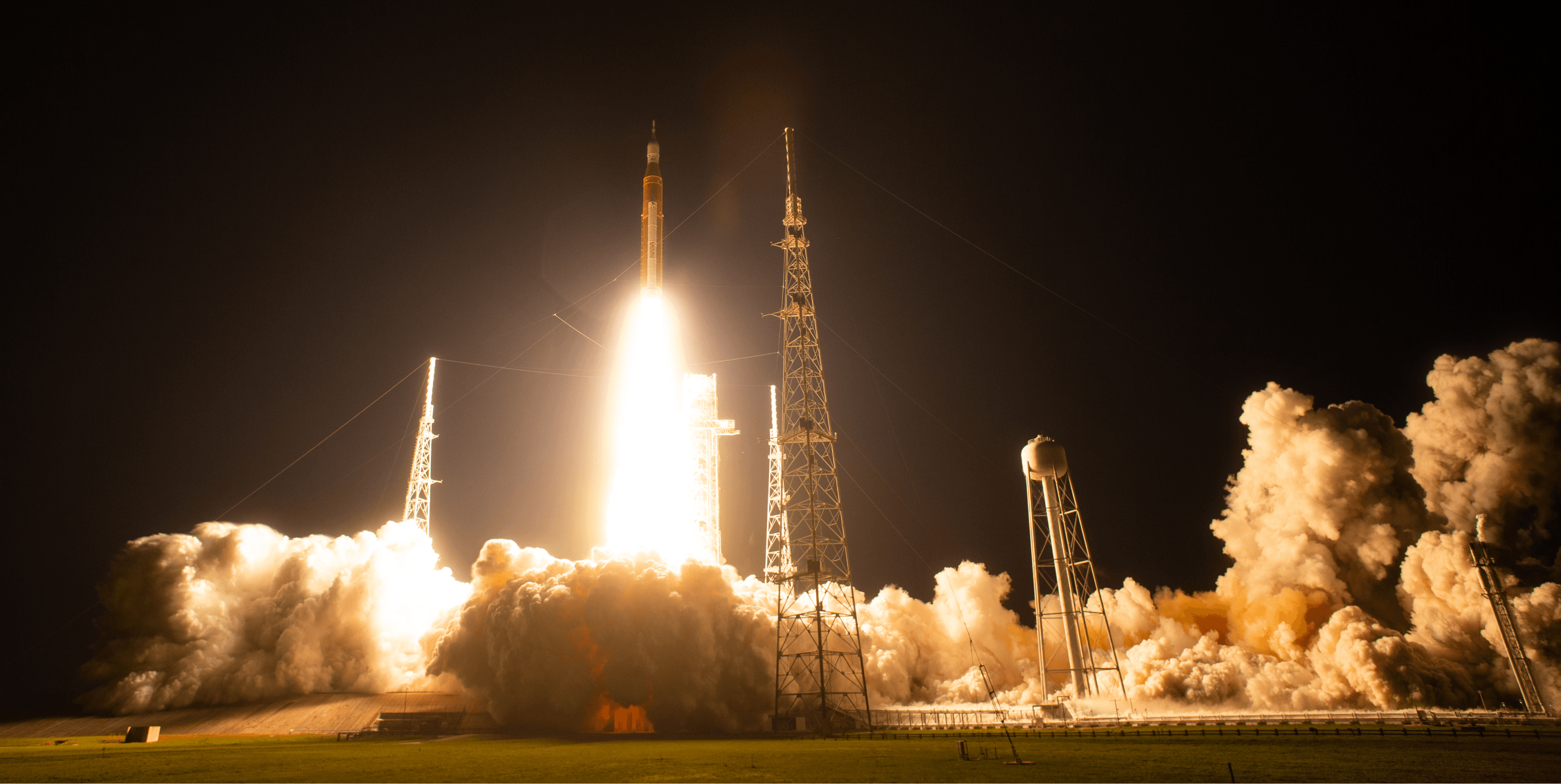 Orion Spacecraft and Space Launch System (SLS) lift off from a Launch Complex at Kennedy Space Center on Nov. 16, 2022. (Photo by Joel Kowsky, nasa.gov.)