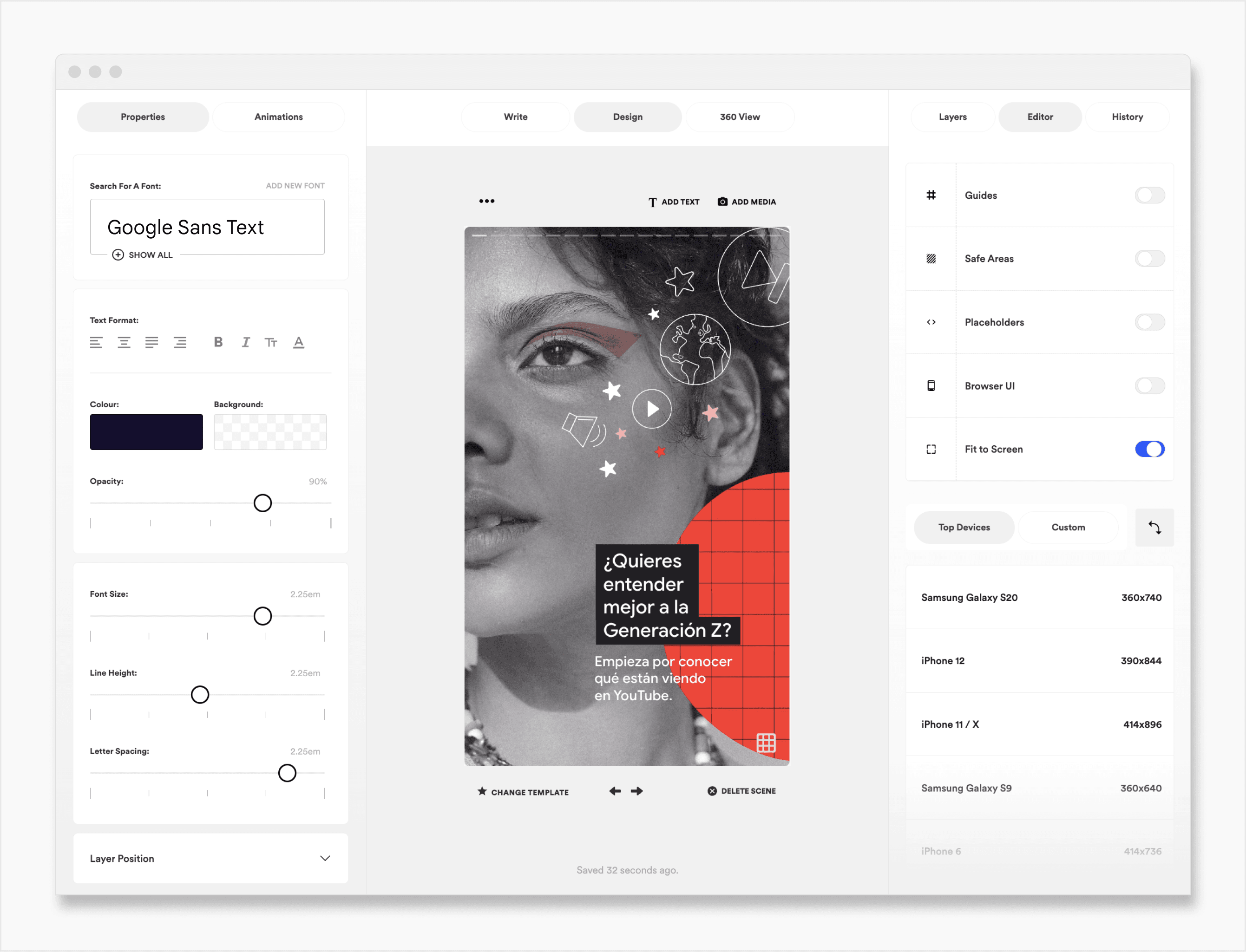 Newsroom, a WYSIWYG editor, facilitated the creation of Visual Stories by individuals with little to no design experience. This internal tool allowed the product to scale.